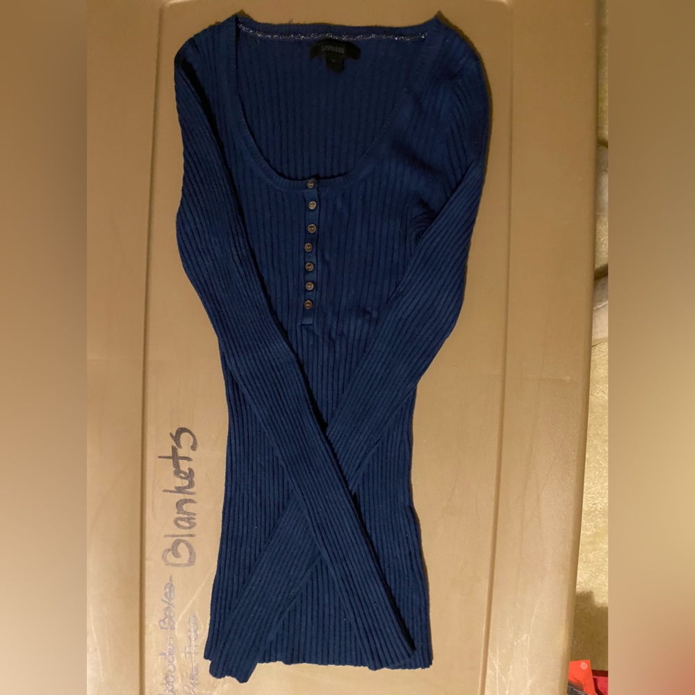 Express Navy Blue Ribbed Sweater size M